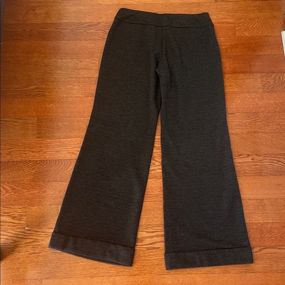 New York & Company Wide Leg Charcoal Knit Stretch Trousers size XS Petite - Picture 2 of 7
